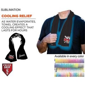 Colored Cooling Towel, 12"x40", Edge to Edge sublimation 1 side.