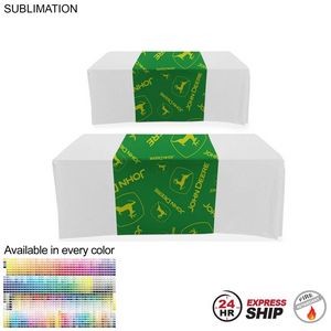 24 Hr Express Ship - Sublimated Table Runner, 30x90, Covers Front, Top and Back