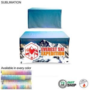 72 Hr Fast Ship - Sublimated Table Cloth for 4' table, Drape style, 4 sided, Closed Back