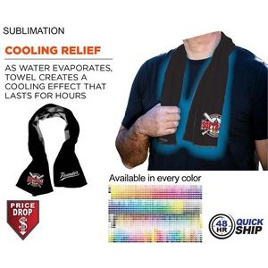 48 Hr Quick Ship - Colored Cooling Towel, 12"x40", Edge to Edge sublimation 1 side