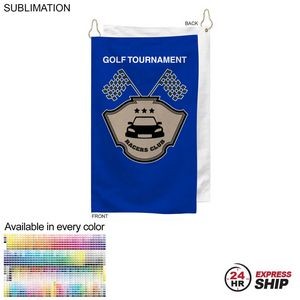 24 Hr Express Ship - Colored Microfiber Dri-Lite Terry Golf Towel, Finished size 15x25, Sublimated