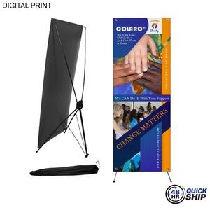 48 Hr Quick Ship - Economy, Cost Effective Advertising Banner with Graphics, X-Stand and Bag, 23x64
