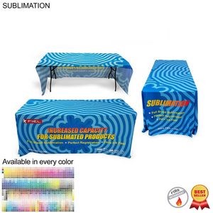 Sublimated Table Cloth for 6' Table, Drape Style, 3 sided, Open Back