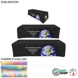 72 Hr Fast Ship - Sublimated Convertible Table Cloth, Converts from 8' to 6', Drape style, 4 sided