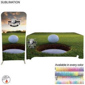 Tradeshow Booth Package Sleek, 3'wide Skinny EuroFit Wall Display + PREMIUM 6' Sublimated Tablecloth