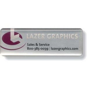 Custom Screen-Printed Matte Silver Domed Decal (Up to 5 Sq. Inch)