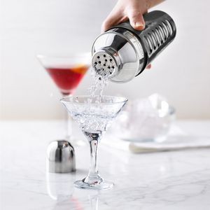 Cocktail Shaker with Recipes and strainer Trudeau