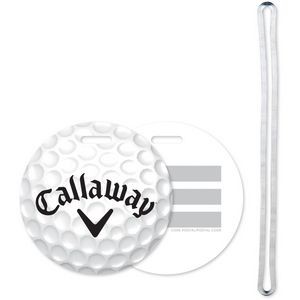 3" Stock Golf Ball Design Luggage Tag with 6" Loop