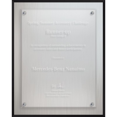 Econo Series Frosted Aluminum Plaque (8"x 10"x 1) Laser Engraved