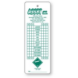 White Polyethylene Plastic Tag (7 to 16 sq/in) Screen-Printed Spot Colour