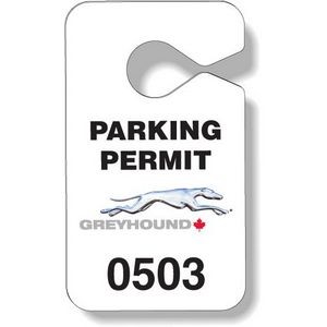 .020 White Gloss Plastic Parking Tag / Permit (2.75"x4.75"), Full Colour