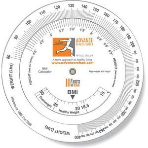 .020 White Plastic Body Mass Index Wheel Calculator (6