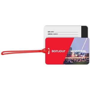 Write-On Luggage Tags .020 Plastic 2.75"x4.5" in Full Colour with 6" Loop