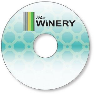 Wine Glass Tag .015 White PVC Plastic 2.7" circle Full colour & write-on wip
