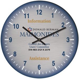 11 3/4" Round Aluma-Tech Wall Clock with Full Colour Imprint