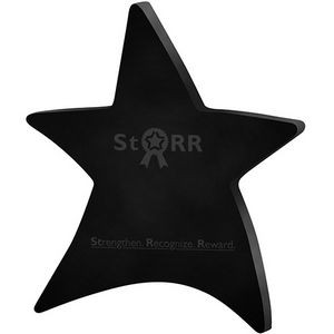 Black Moving Star Paperweight (4 1/2"x 5"x 3/8") Laser Engraved