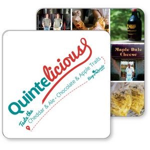 24 pt Square Blotter Card Stock Coaster, digitally printed both sides full colour, (3.875" x 3.875")