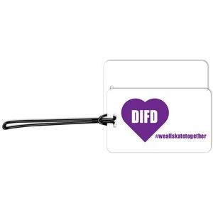 Luggage Tags .020 White Plastic (2.75"x4.5") in Spot Colours with 6" Loop