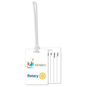 Write-On Luggage Tags .020 Plastic 2.13"x3.38" in Full Colour with 6" Loop