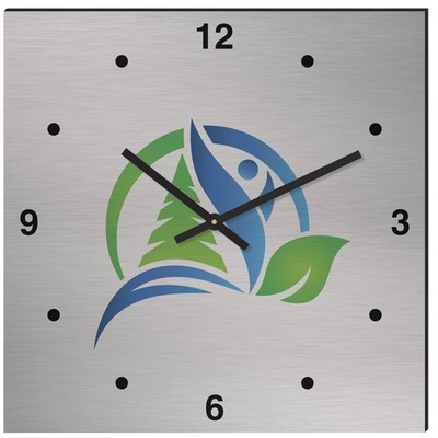 11 3/4" Square Aluma-Tech Wall Clock with Full Colour Imprint