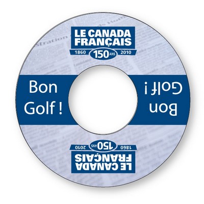 Golf Cup Advertising Ring - .020 white PVC plastic, Full Colour Digital
