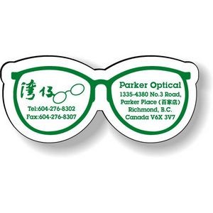 Stock Eye Glasses Magnet .020, Screen-printed on White Matte Vinyl Topcoat