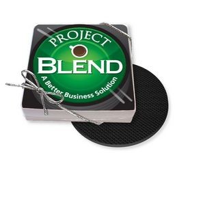 Gift Boxed Set of 4 Premium Round Coasters .020 Gloss Plastic Top & 3/32