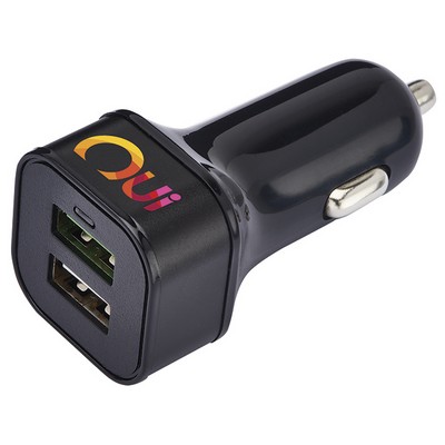 3.0 Square Head Dual USB Car Charger w/QC