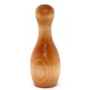 4" Mini Varnished Wood Bowling Pin