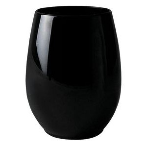 12 Oz. Black Elegant Stemless Plastic Glass
