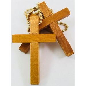 Wooden Cross Keychain