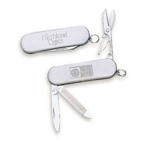 4 Function Stainless Steel Pocket Knife (7/8"x2 1/4")