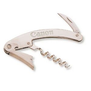 All Stainless Steel Corkscrew & Opener W/ Serrated Knife (1"x4 1/2")