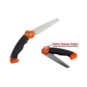 10-1/2" Mini Pruning Saw with Safety Release Button, 5" Blade, 1.2mm Thick Blade, 65MN Blade, Triple
