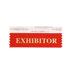 Exhibitor Stk A Rbn Red Ribbon Gold Imprint