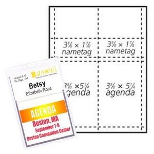 Classic Vertical Agenda/Name Badge Insert / 4 Color Process (3 5/8"x5 1/4") Pack of 50