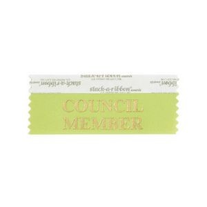 Council Member Stk A Rbn Lt. Green Ribbon Gold Imprint