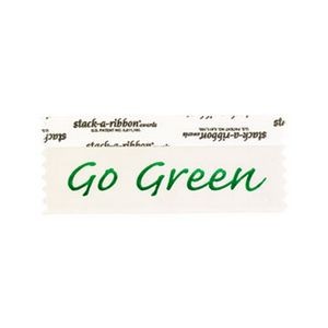 Go Green Stk A Rbn Cream Ribbon Green Imprint