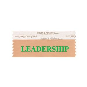 Leadership Stk A Rbn Tan Ribbon Green Imprint