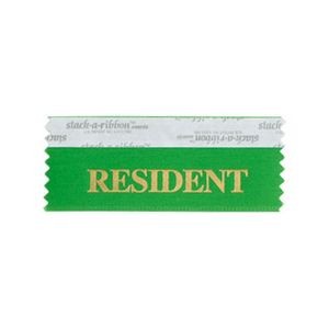 Resident Stk A Rbn Green Ribbon Gold Imprint