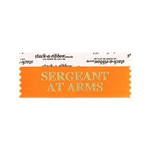 Sergeant At Arms Stk-A-Rbn Orange Ribbon Gold Imprint