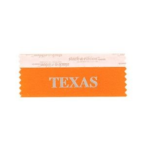 Texas Stk A Rbn Orange Ribbon Silver Imprint