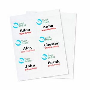 Recycled Name Tag Paper Insert - 4 Color Process (4"x3") Pack of 50