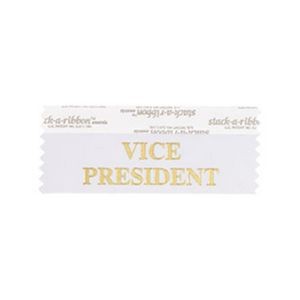 Vice President Stk A Rbn White Ribbon Gold Imprint