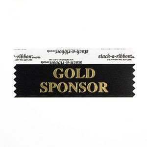 GOLD SPONSOR STK A RBN Black Ribbon Gold Imprint