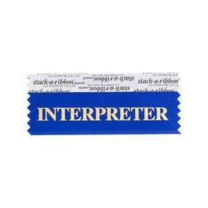 Interpreter Stk A Rbn Blue Ribbon Gold Imprint