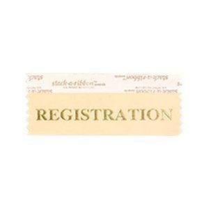 Registration Stk A Rbn Peach Ribbon Gold Imprint