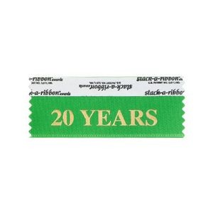 20 Years Stk A Rbn Green Ribbon Gold Imprint