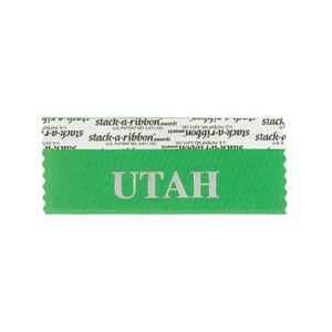 Utah Stk A Rbn Green Ribbon Silver Imprint