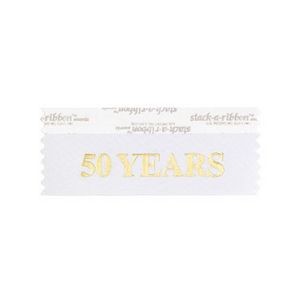 50 Years Stk A Rbn White Ribbon Gold Imprint
